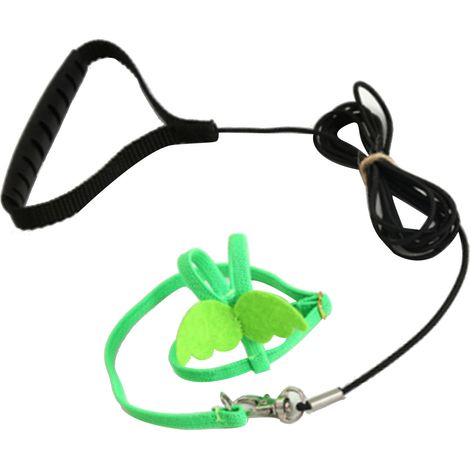 1 Laisse harnais pour oiseau, corde élastique, conception anti-évasion, tissu doux, ajustable, pour perruche calopsitte (1/5)