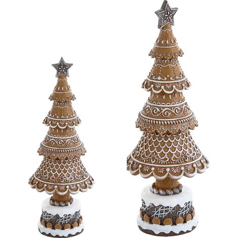 Set di 2 decorazioni alberi di Natale stile pan di zenzero marroni Koppelo (1/5)