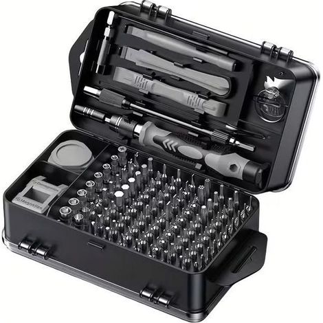 117 en 1 Kit de Tournevis de Précision, Kit d'outils Mini,Magnétique Outils de Réparation avec Torx Triangle Bits etc, Gris (1/5)