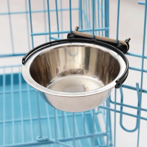 Bol En Acier Inoxydable - 600 ml - Pour Chats Et Chiens Intérieurs - Avec Logement Fixe Pour Bol - Compatible Cage Enclos Jouet - 1 Pièce (1/5)