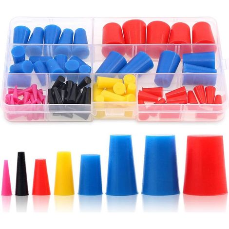 Packung mit 100 konischen Schutzstopfen aus hochtemperaturbeständigem Silikonkautschuk, ideal für Pulverbeschichtung, Lackierung, Anodisierung, Galvanisierung und Sandstrahlen (1/5)