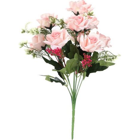 Rose Artificielle - Fleur Plastique pour Décoration Intérieure et Extérieure - Lot de 1 (1/5)