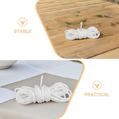 Cordon de Remplacement en Nylon Blanc pour Parasol de Terrasse et Jardin, 5 Mètres, Corde Robuste Protection Solaire, Accessoire pour Camping et Jardinage (1/5)