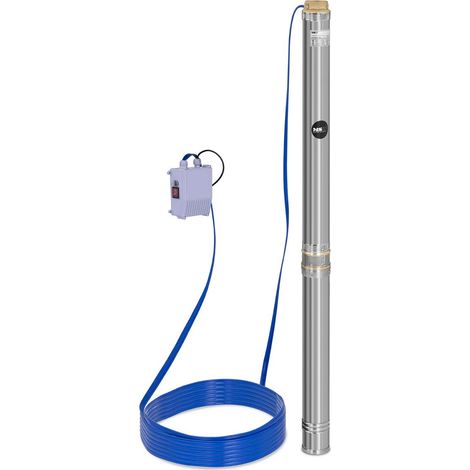 Helloshop26 – Pompe immergée submersible 10 800 L/h – 2 200 W – Acier inoxydable – Profondeur max 96 m – IP68 – Longueur câble 20 m