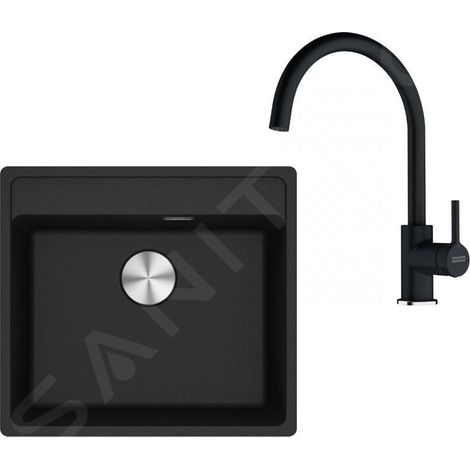 Franke Colonnes - Set de cuisine G274O, évier en fragranit MRG 610-52 RTL + robinet FC 6018.071, onyx 114.0700.788 (1/4)