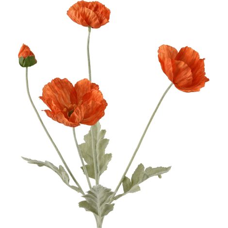 PAPAVERO ARTIFICIALE ARANCIONE H63 CM