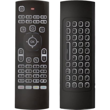 Control remoto MX3 Air Mouse aplicable, control remoto retroiluminado multifuncional de 2,4 G, mini teclado inalámbrico y control remoto de aprendizaje por infrarrojos para Android TV Box, HTPC, IPTV, (1/5)