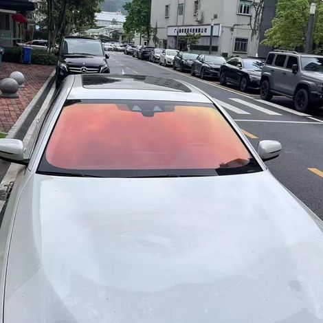 78% VLT Car Tint Film, 75 x 300 cm Blue Change to Red-Orange, Tinted Window Film Car Solar Film, Adhesive Films for Car Windows (1/5)