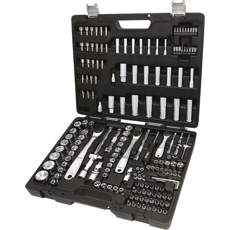 Assortiment de 74 Douilles Hexagonales, 42 Embouts pour Visseuses, 30 Douilles Tournevis, 7 Clés Allen Coudées et 17 Accessoires, dans Coffret en Plastique (1/5)