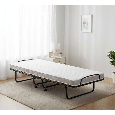 Letto Pieghevole - Materasso Incluso Dimensione Materasso 80x190x10 cm, Bianco, -, Eslsk