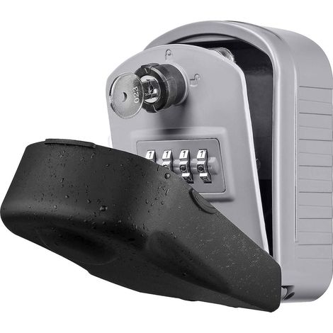 (argent)bote  Cl Scurise  [nouvelle Gnration] Grand Coffre A Clef Exterieur Avec 4 Code & Cls D'urgence Tanche Et  La Rouille Boite A Clef Montage (1/3)