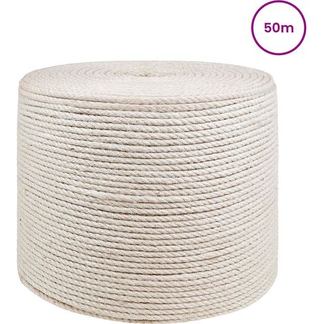 vidaXL Fil en jute 4 mm Blanc Jute 100% Tossa