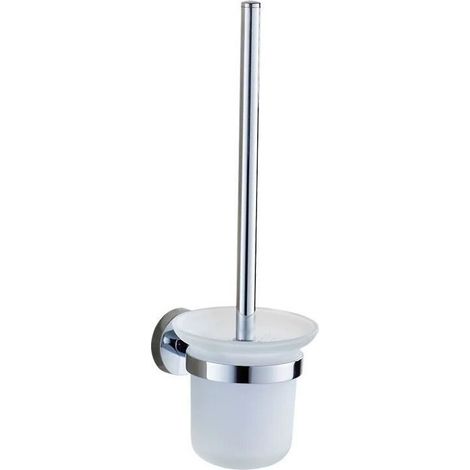 Brosse WC Brosse Toilettes WC Toilette Acier Inoxydable et Verre, Finition Brossée avec Une Tête de Brosse Supplémentaire (1/5)