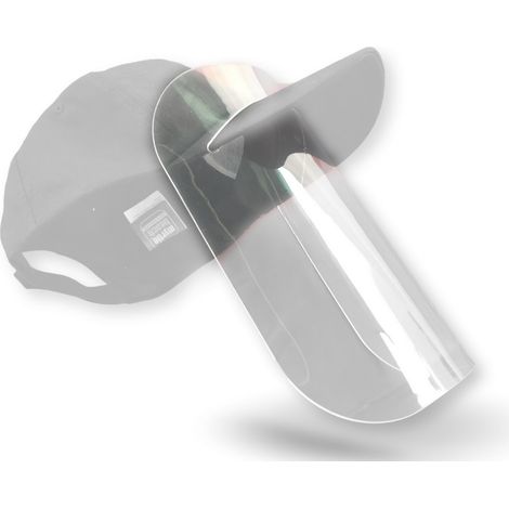 Visière de protection faciale -Ecran plexiglas amovible épais rigide transparent – Option casquette - Quantité x1 - Visière seule (1/5)