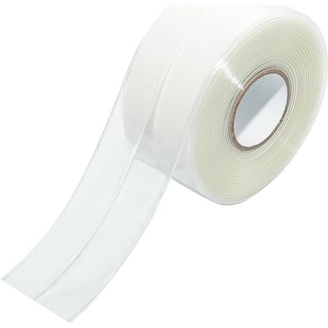 Ruban adhésif étanche transparent, ruban adhésif de 3,2 m x 3,8 cm, auto-adhésif et étanche, ruban adhésif transparent pour cuisine et murs, ruban d'étanchéité pour salle de bain, adapté pour toilette (1/5)