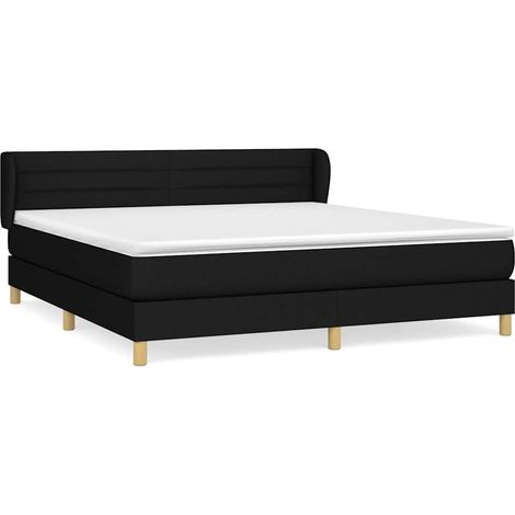 Maison Exclusive - Cama box spring con colchón tela negro 160x200 (1/5)
