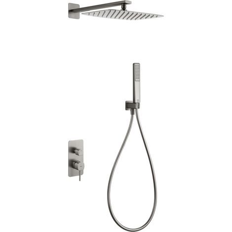 Ensemble douche encastré Firenze finition nickel brossé [ IMEX® ] (1/2)