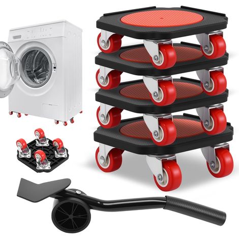 4 x 360 Furniture Transport Set with Furniture Lifter (Black) (1/5)