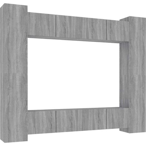 Maison Exclusive - 8-tlg. TV-Schrank-Set Grau Sonoma Holzwerkstof (1/5)