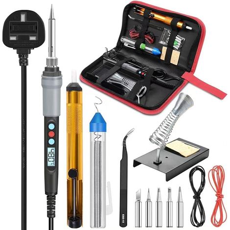 Kit de fers à souder - Contrôle numérique de la température - 90 W - Réglable - Comprend 5 fers à souder (1/4)