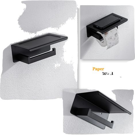 Badezimmer-Hardware-Set, Wandmontierte Halter, Robuste Metallkonstruktion, ZJP-schwarz (1/2)