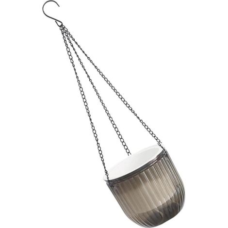 Maceta colgante de plástico con riego automático, mantiene la tierra húmeda, ideal para plantas de interior y decoración del hogar. (1/5)
