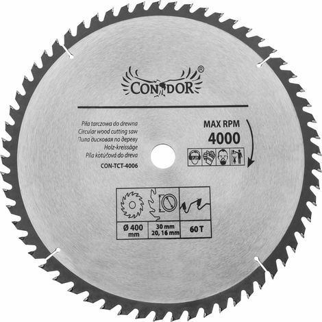 Hoja de sierra circular Condor con-tct-4006 400 mm 60 dientes