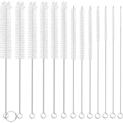 Lot de 13 brosses à biberons Longues Brosse de Nettoyage-Paille Nettoyeur de Pipe Brosse Fine pour Tuyau de Lait Brosse Polyvalente pour Nettoyer la théièreBusePailles Mini Brosse de vidange (1/5)