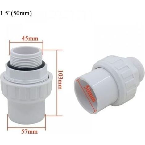 Raccord union joint mixte pvc à visser x a coller embout fileté pvc pression manchon pompe filtre a sable piscine joint torique (1/5)