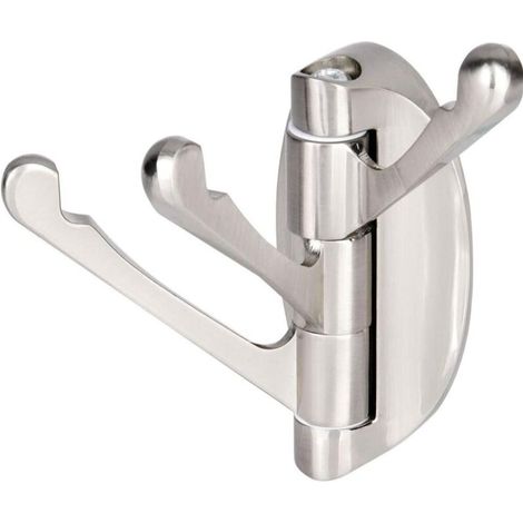 Porte-manteau Mural Pivotant en Acier Inoxydable avec 3 Bras Pliable, Cintre Suspendu/Patère/Porte-Serviette à Rotation 180° (1/5)