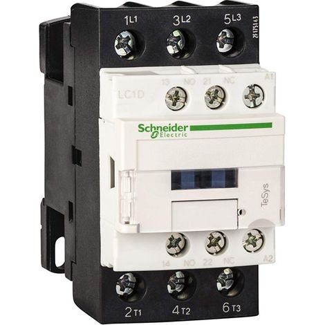 Contactor de potencia TeSys D 3P AC-3 32A bobina 400VCA LC1D32V7 de Schneider