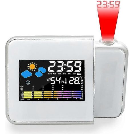 Wecker mit Temperatur- und Zeitanzeige (1 Stück, weiß) (1/5)