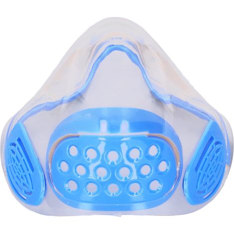 Écran facial transparent anti-buée en PC, masque de protection anti-projections, visière de lecture labiale incassable, adapté aux adultes et enseignants, teinte bleue. (1/5)