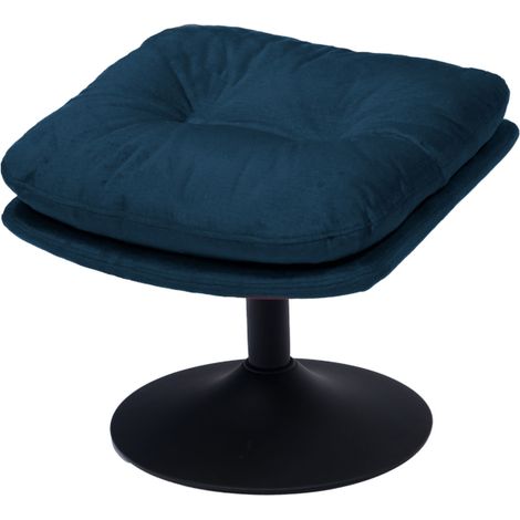 Amadeus - Repose-pieds en tissu bleu avec piètement noir Magnum