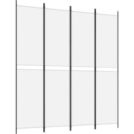 vidaXL Biombo divisor de 4 paneles de tela blanco 200x220 cm (1/2)