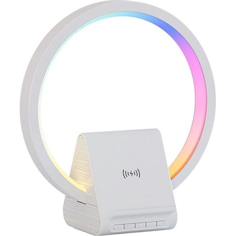 Nachtlicht mit kabellosem Ladegerät, dimmbarer 3-in-1-Lautsprecher mit Ladefunktion für Teenager, tragbare LED-Stimmungsleuchte, Bluetooth-Kompatibilität
