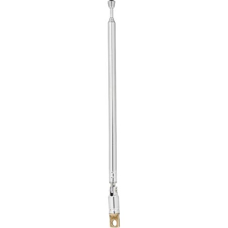 Antenne Radio De Telescopique De Fm 4 Antennes De Cuivre De Chromage 360 degres Rotatif, Argent