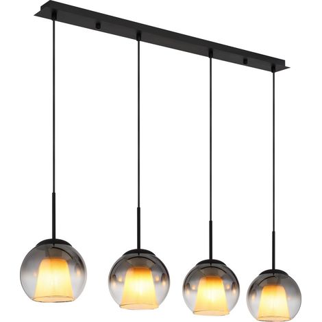Globo - lampada a sospensione - BARRY - nero - vetro - grande (1/5)