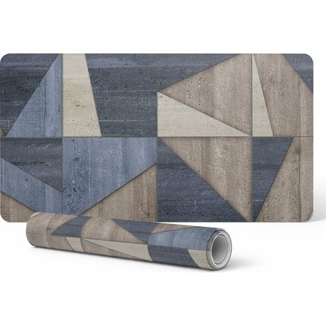 Alfombrilla decorativa de escritorio para trabajo y estudio con tri谩ngulos geom茅tricos, 90x45 cm.