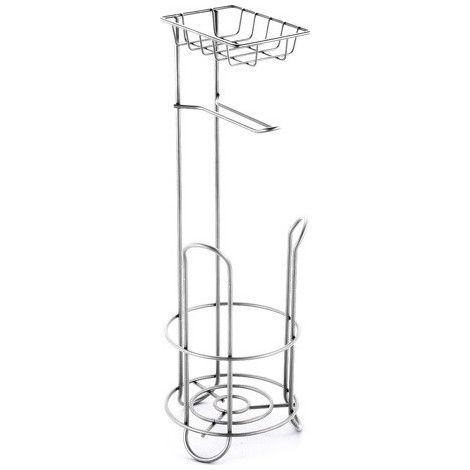 Réserve, Porte rouleaux & Support téléphone sur pied Acier LILO Chromé MSV (1/3)