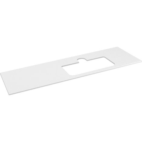 BRAHEA Plan de travail Rockstone, trou pour lavabo, 146,6x51,5cm, droite, blanc mat
