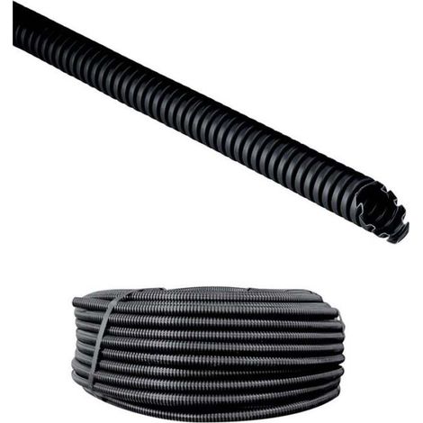 Tubo corrugato con tirafilo nero diametro 20 mm - rotolo 100 mt conf. da 100 ml (1/2)