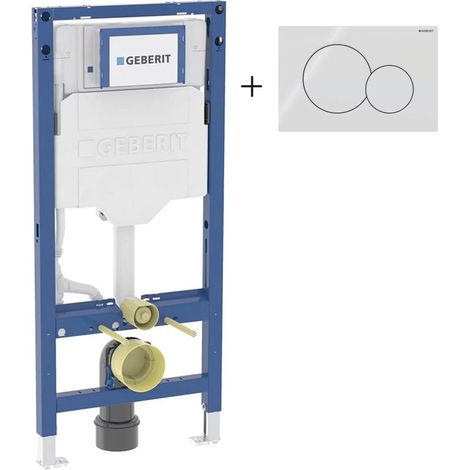 Geberit Duofix Element für Wand-WC, 112 cm, mit Sigma UP-Spülkasten 12 cm, mit Sigma01 Betätigungsplatte (1/2)