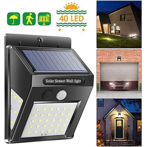 Lampe Solaire Extérieur Juce® 40 LED Etanche Détecteur de Mouvement Eclairage Sans Fil (1/3)