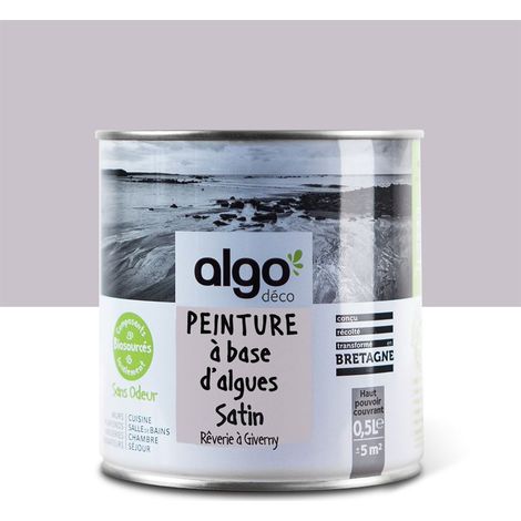 Peinture écologique Algo - Satin - Rose Rêverie à Giverny - 0.5L (1/5)
