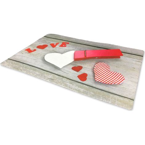 TAPPETO ZERBINO DIGITAL CM.40X60 CUORE MOLLETTA