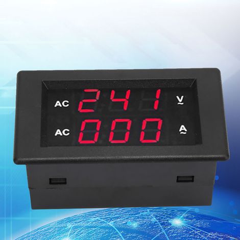 Wechselstrom-Voltmeter 100-300V mit digitaler LED-Anzeige und Amperemeter 0-100A (Rot) (1/5)