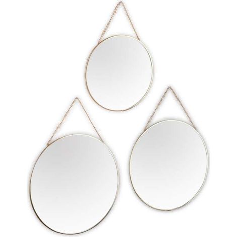 Set 3 specchi da parete Cora