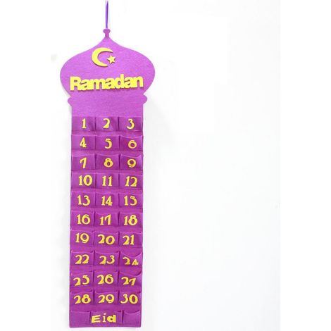 Ramadan-Adventskalender Wandtaschen mit Countdown Dekorative Aufbewahrungstasche (1/5)