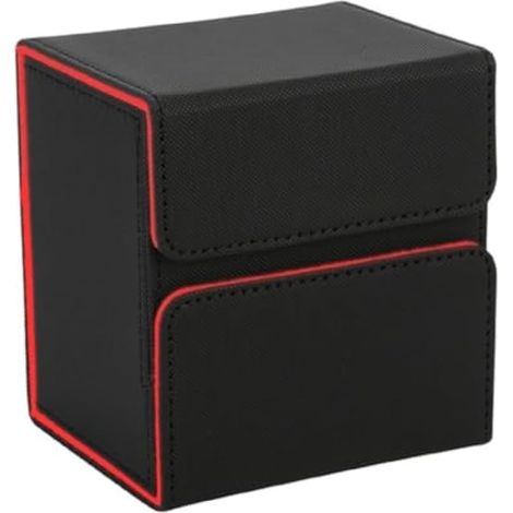 Boîte à cartes MTG magnétique avec deux séparateurs et tiroir à dés, contient 100+ cartes pour TCG CCG (Noir et Rouge) (1/5)